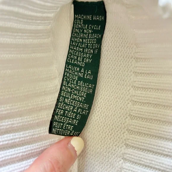 Lauren Ralph Lauren Vintage White Cotton Seashell Sweater - Picture 3 of 6